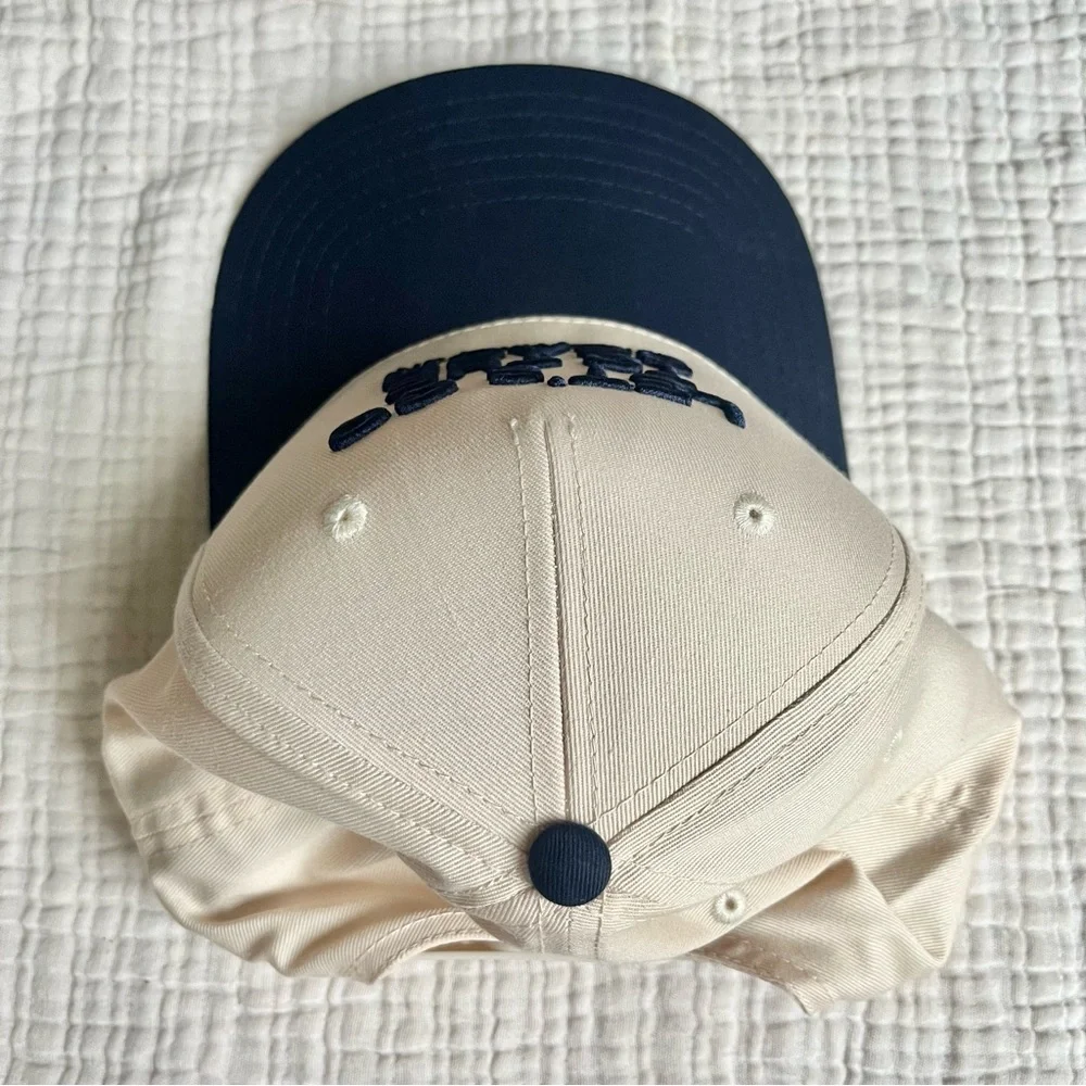 OTTO | NWOT Khaki & Navy Let’s Go To The Beach Trucker SnapBack Hat - Picture 3 of 5